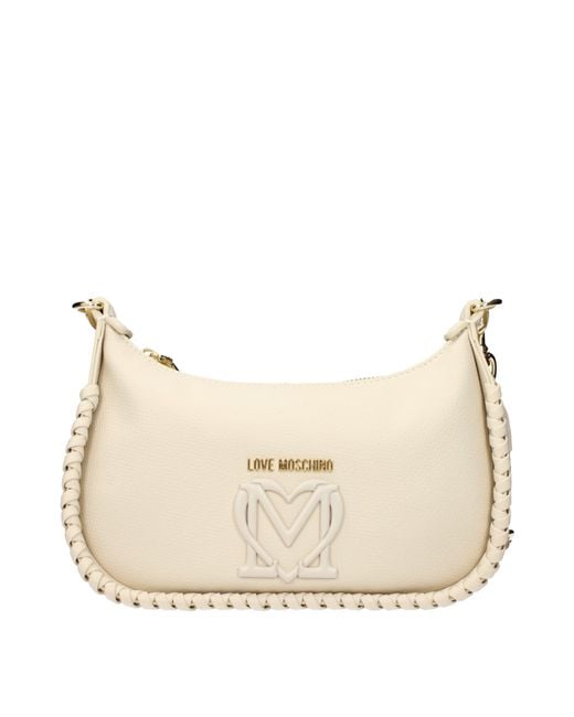 Love Moschino Natural Crossbody Bags Polyurethane/Ivory
