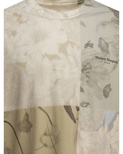 Maison Margiela White Floral Crewneck T Shirt