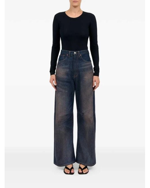 MM6 by Maison Margiela Blue Wide Leg Jeans