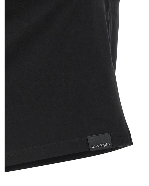 Courreges Black Courreves 'Twist Asymmetrisch' T -Shirt