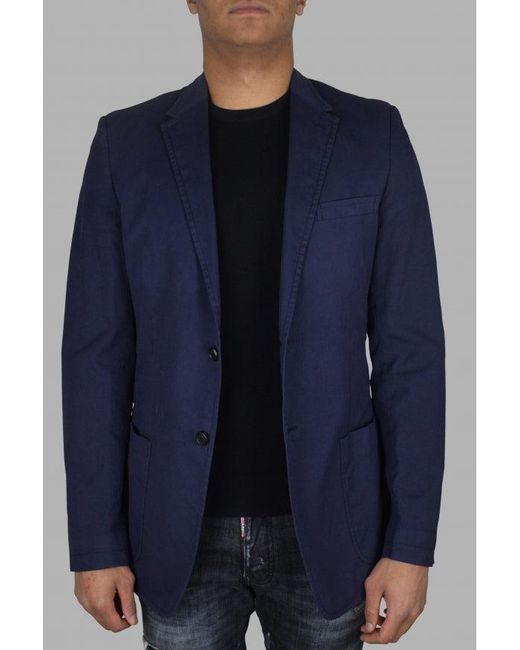 Prada Blue Cotton Button-Down Utility Jacket for men