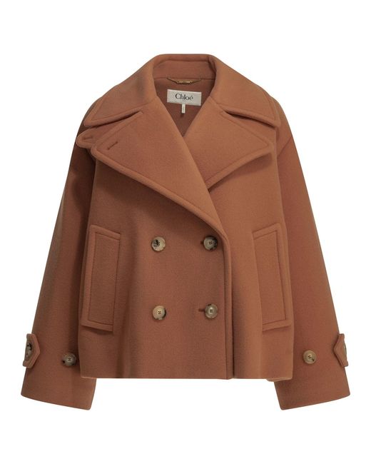 Chloé Brown Short Wool Coat