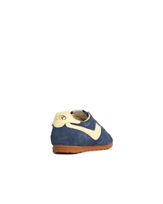 Autry Blue 'Windspin Low' Suede Blend Sneakers for men