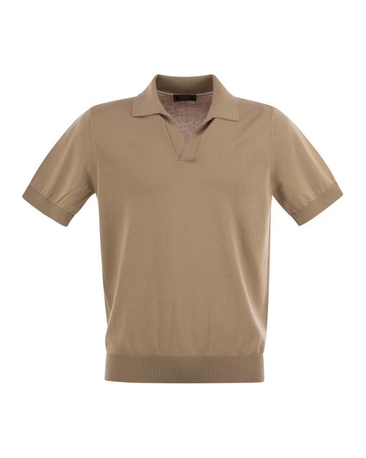 Polo con hilo de algodón puro Peserico de hombre de color Multicolor