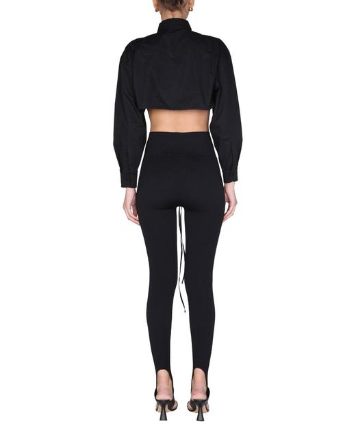 ANDREADAMO Black Andreadamo Cropped Shirt