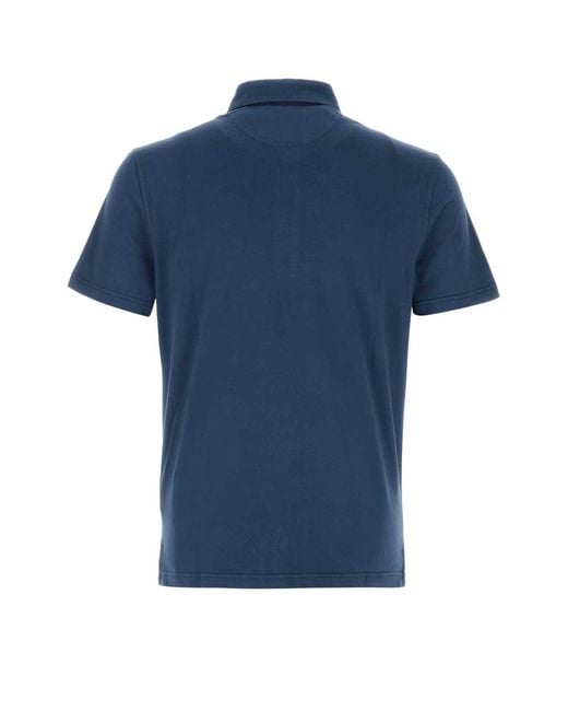 Fedeli Blue Stretch Cotton Polo Shirt