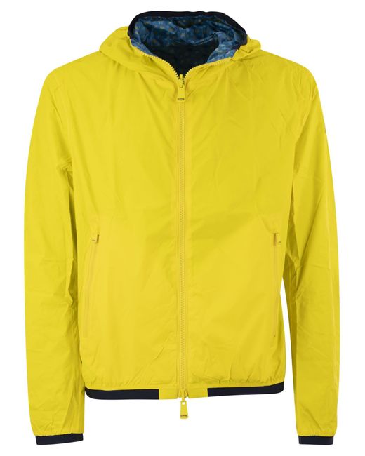 Vilebrequin Yellow Reversible Windbreaker Jacket With Turtle Pattern
