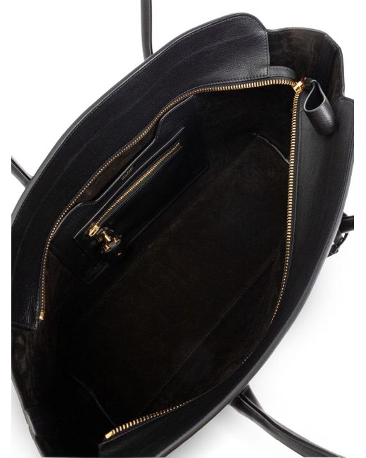 Tom Ford Black Large Leather Shopping Bag