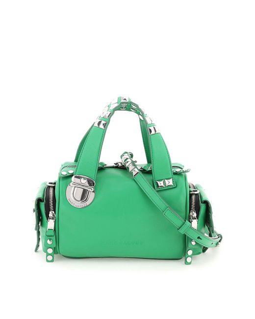 Marc Jacobs 'the Studded Pushlock Mini Satchel' Leather Bag in Green ...