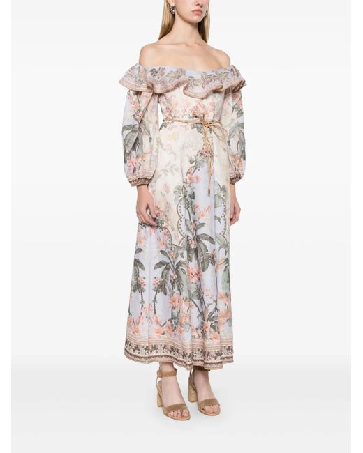 Zimmermann Multicolor Wylie Midi Kleid