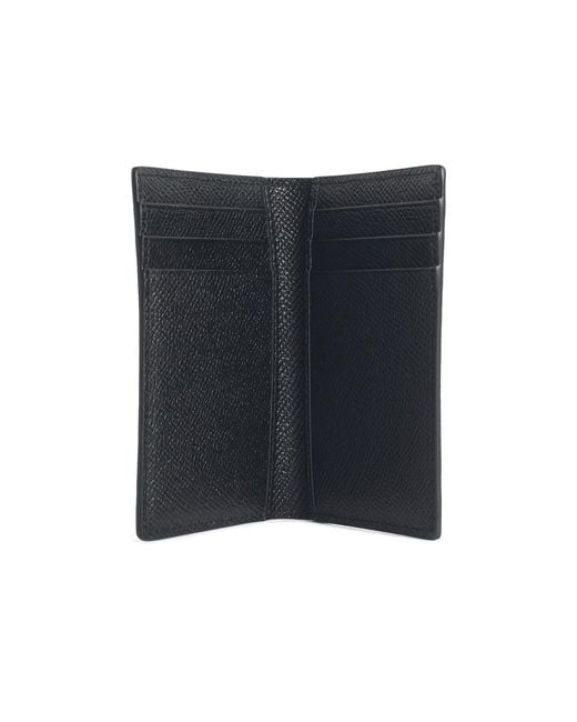 Dolce & Gabbana Black Dolce & Gabbana 'Fold' Dauphine Leather Card Holder