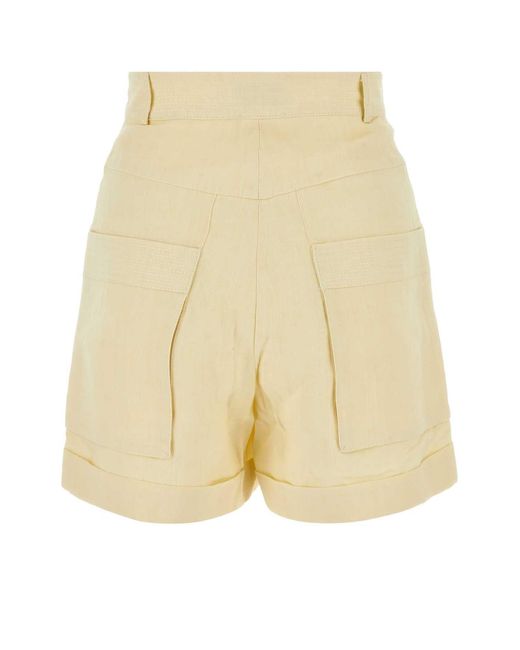 LeKasha Natural Ivory Linen Ashraf Shorts