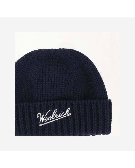 Woolrich Woll Mütze mit Logo in Blue für Herren