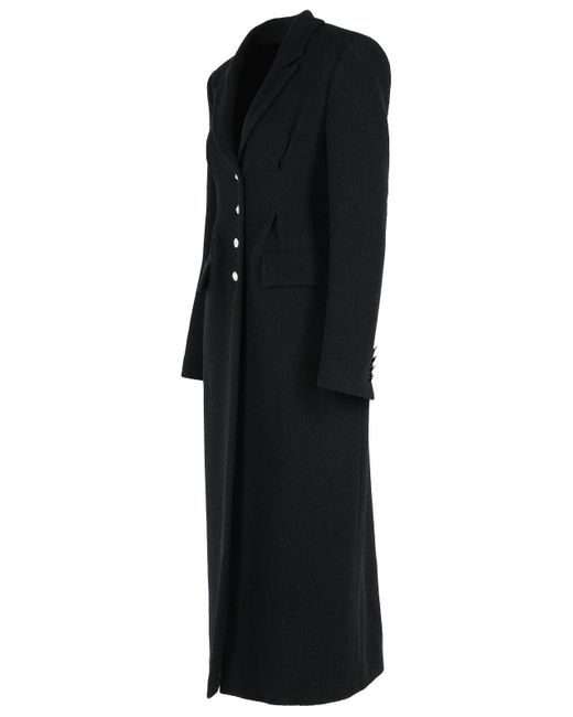 Alessandra Rich Black Virgin Wool Blend Coat