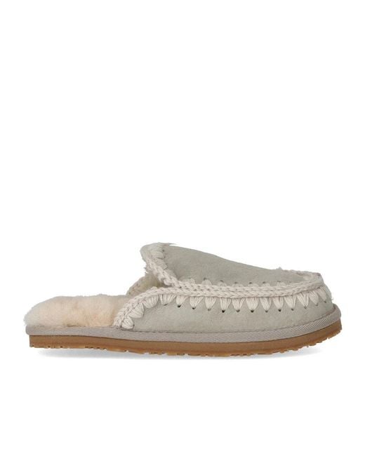 Mou Gray Full Eskimo Stich Birch Slipper