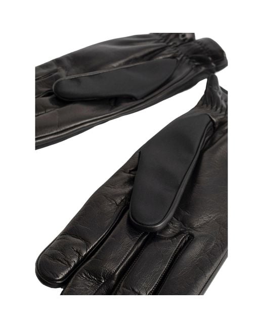 Prada Black Nylon And Leather Gloves for men