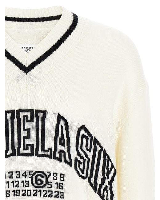 MM6 by Maison Martin Margiela Natural V Neck Sweater for men