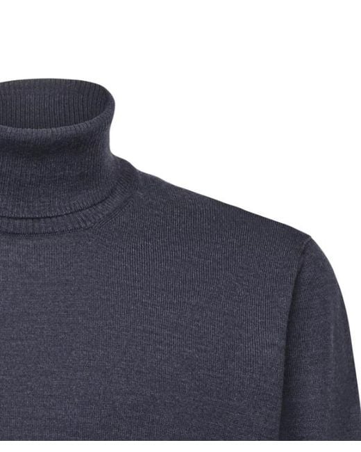 Fay Blue Wool Turtleneck for men