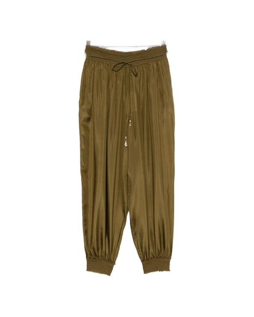 Zimmermann Green Aster Silk Trousers