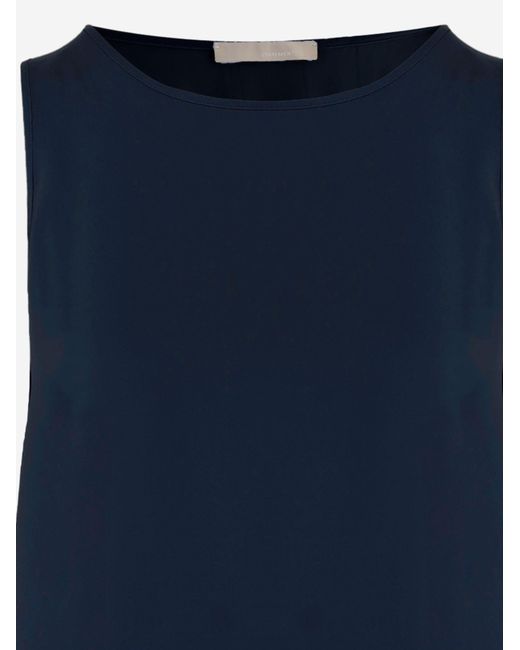 Allude Blue Stretch Silk Top