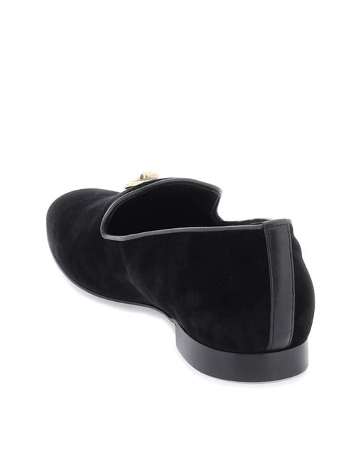 Versace Loafer aus Samt mit Medusa in Black für Herren