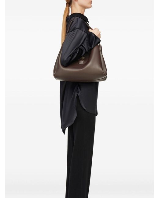 Ferragamo Brown Large Leather Shoulder Bag
