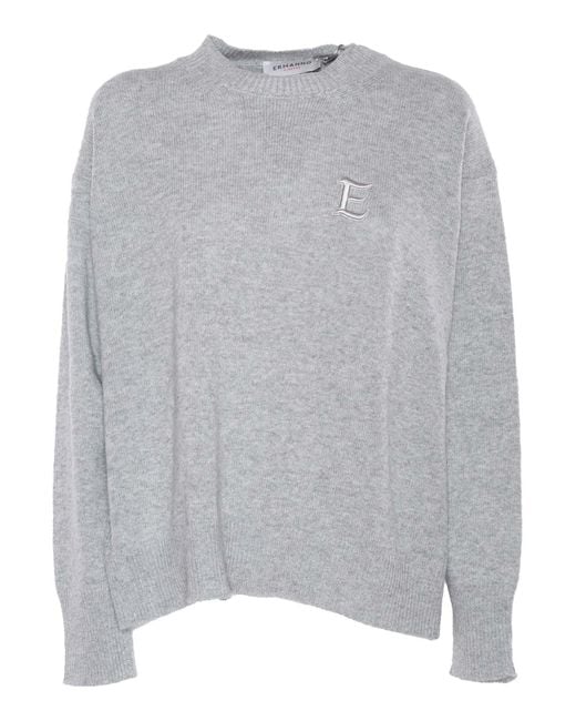 Ermanno Scervino Gray Knitted Fabric With Insert