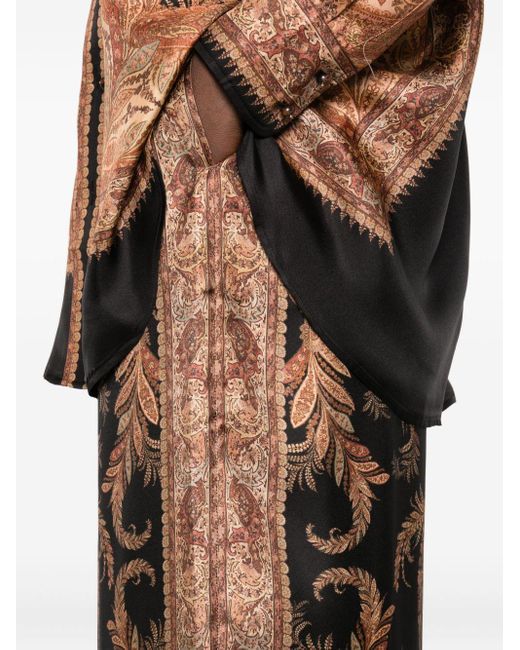 Zimmermann Brown Paisley-Print Drawstring Trousers