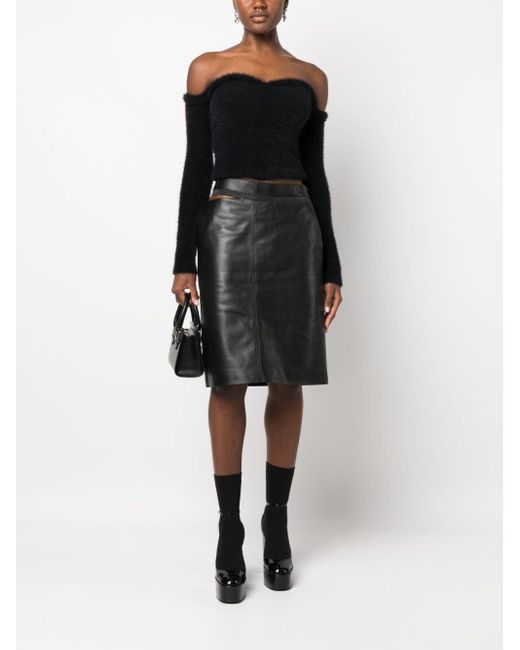 Fendi Black Leather Skirts
