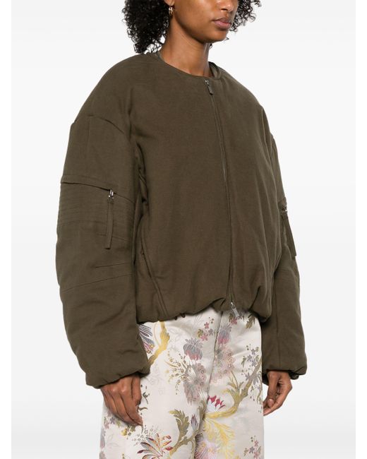 Helmut Lang Green Cocoon Bomber Jacket