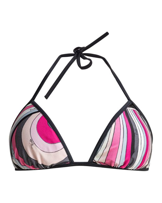 Emilio Pucci Pink Iride Print Bikini Top