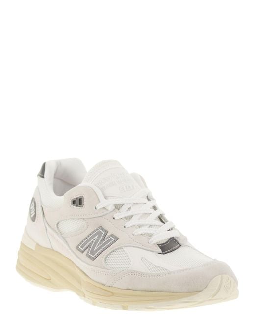 New Balance White 991V2
