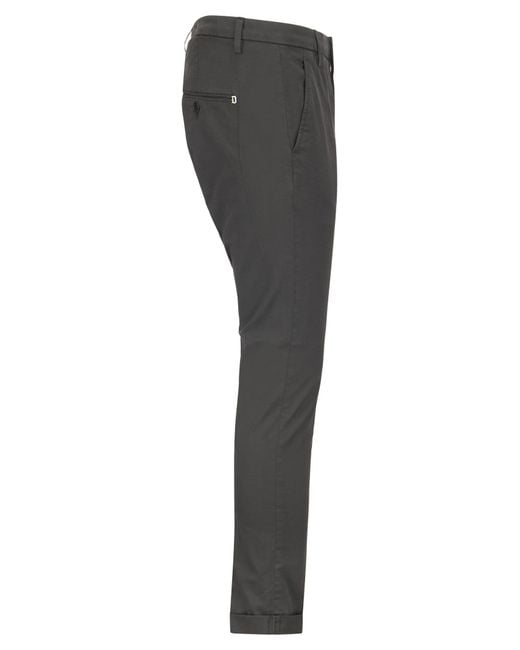 Dondup Gray Gaubert Slim Fit Gabardine Trousers