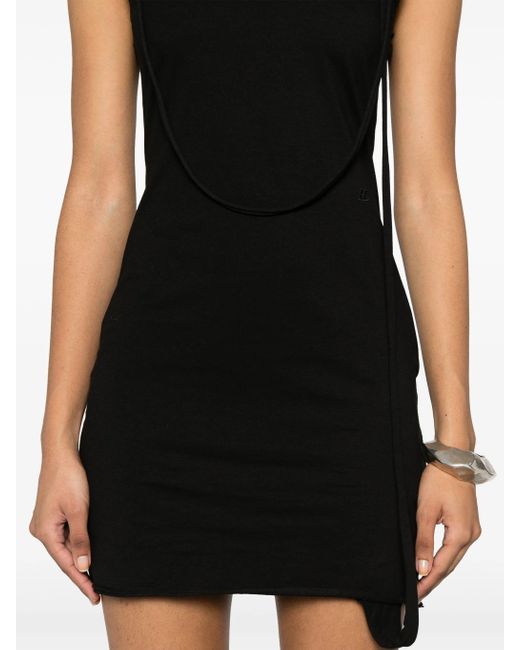 Helmut Lang Black Minikleid Mit Riemen