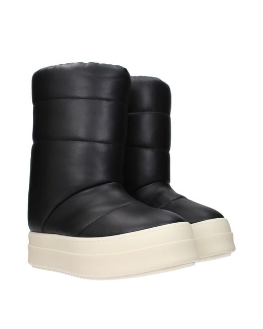 Rick Owens Black Boots Leather