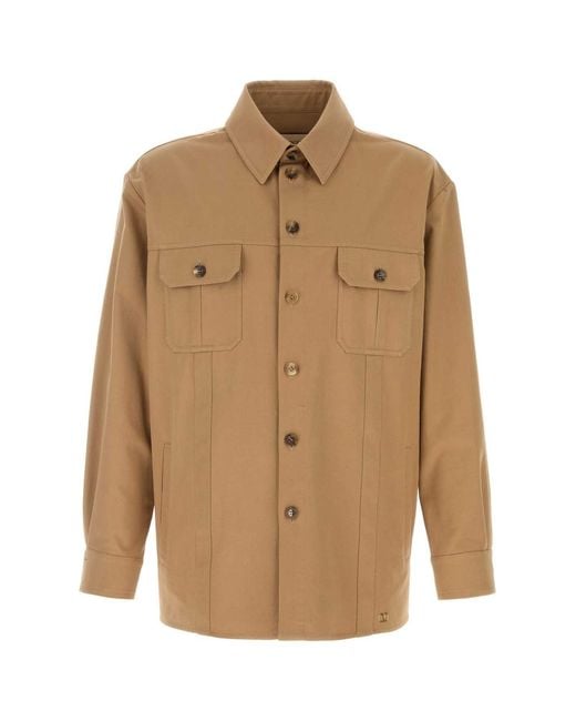 Valentino Garavani Brown Camel Twill Shirt for men