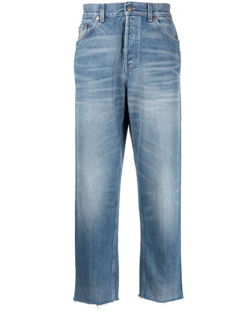 Gucci Straight-Leg-Jeans Mit Logo-Patch in Blue für Herren