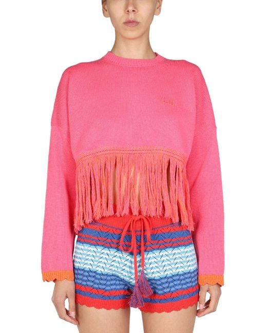 Gallo Pink Logo Embroidery Sweater
