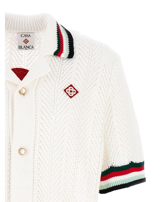 Casablanca 'sporty Faux Crochet' Shirt in het White voor heren