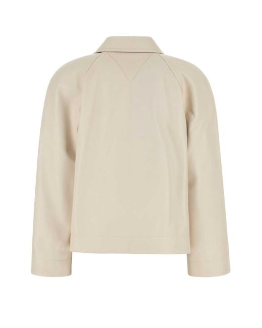 Bottega Veneta Natural Ivory Leather Jacket