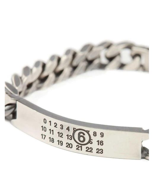 MM6 by Maison Margiela Metallic Chain Bracelet With Engraved Logo