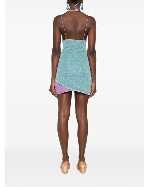 Oseree Blue Lumiere Double Mini Dress