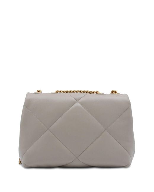 Tory Burch Gray Quilted Chain Leather Shoulder Bag