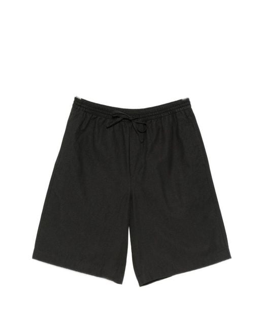 DUNST Black Cotton Blend Pajama Shorts