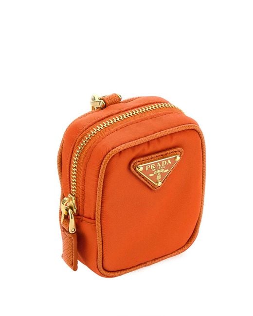 Prada Orange Re-Nylon Re-Edition 1978 Key Ring
