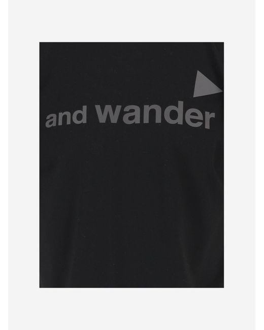 And Wander Black T-Shirt Cotton for men