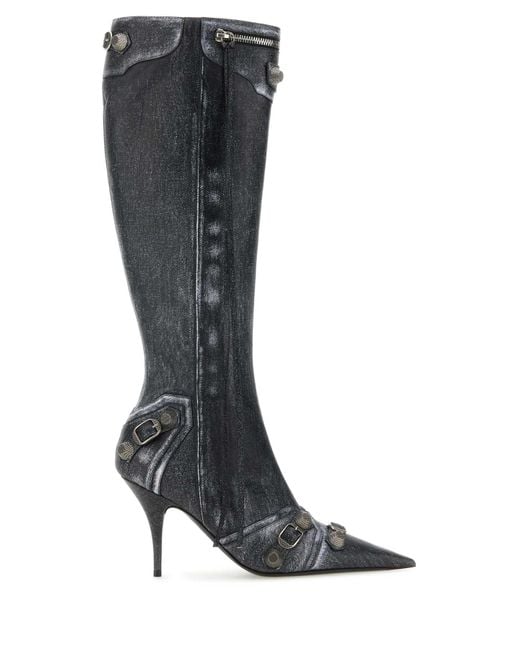 Balenciaga Black 90Mm Cagole Leather Boots