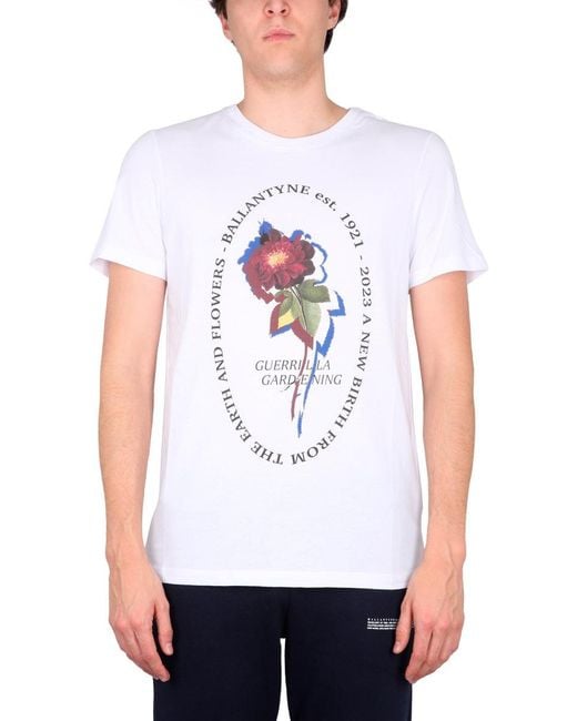 Ballantyne White Crewneck T-Shirt for men