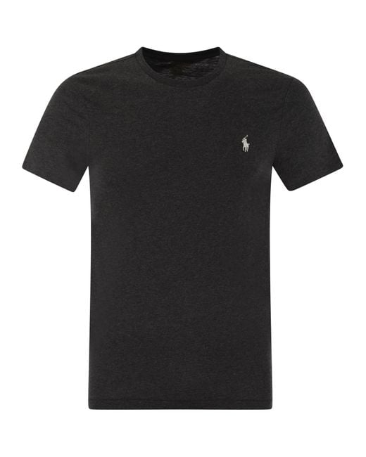 Polo Ralph Lauren Black Slim Fit Cotton T Shirt
