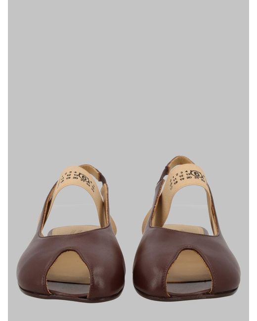 MM6 by Maison Margiela Brown Elevated Leather Sandals For